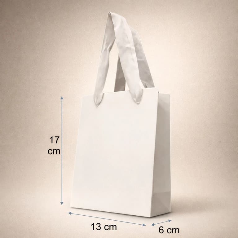 Bolsas de Papel de Lujo Blancas 13 × 17 × 6 cm