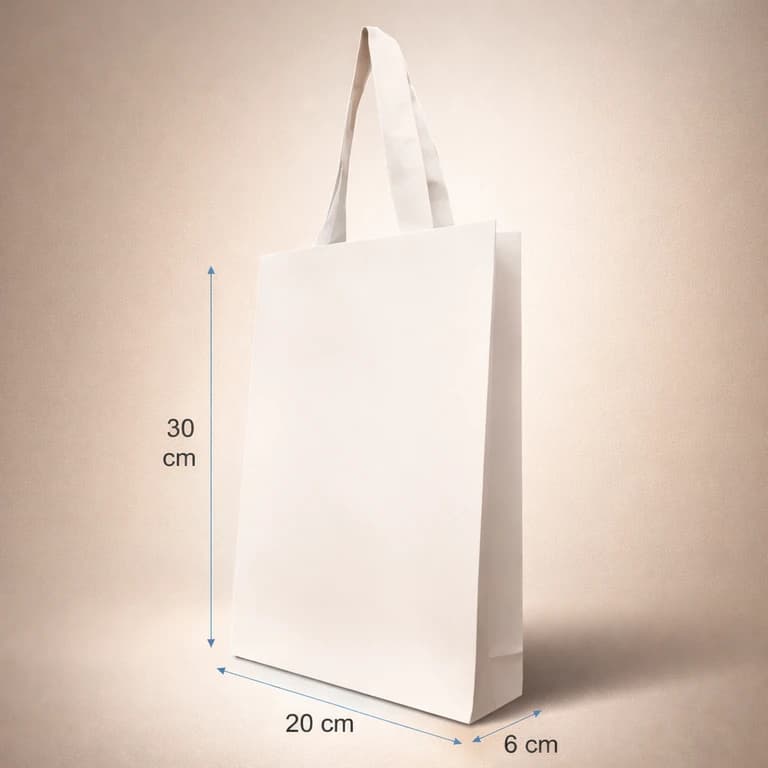 Bolsas de Papel de Lujo Blancas 20 × 30 × 6 cm